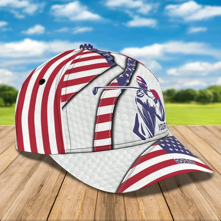 4th of July Personalized Golf Cap for Men 3D All Over Printed for Golf Players