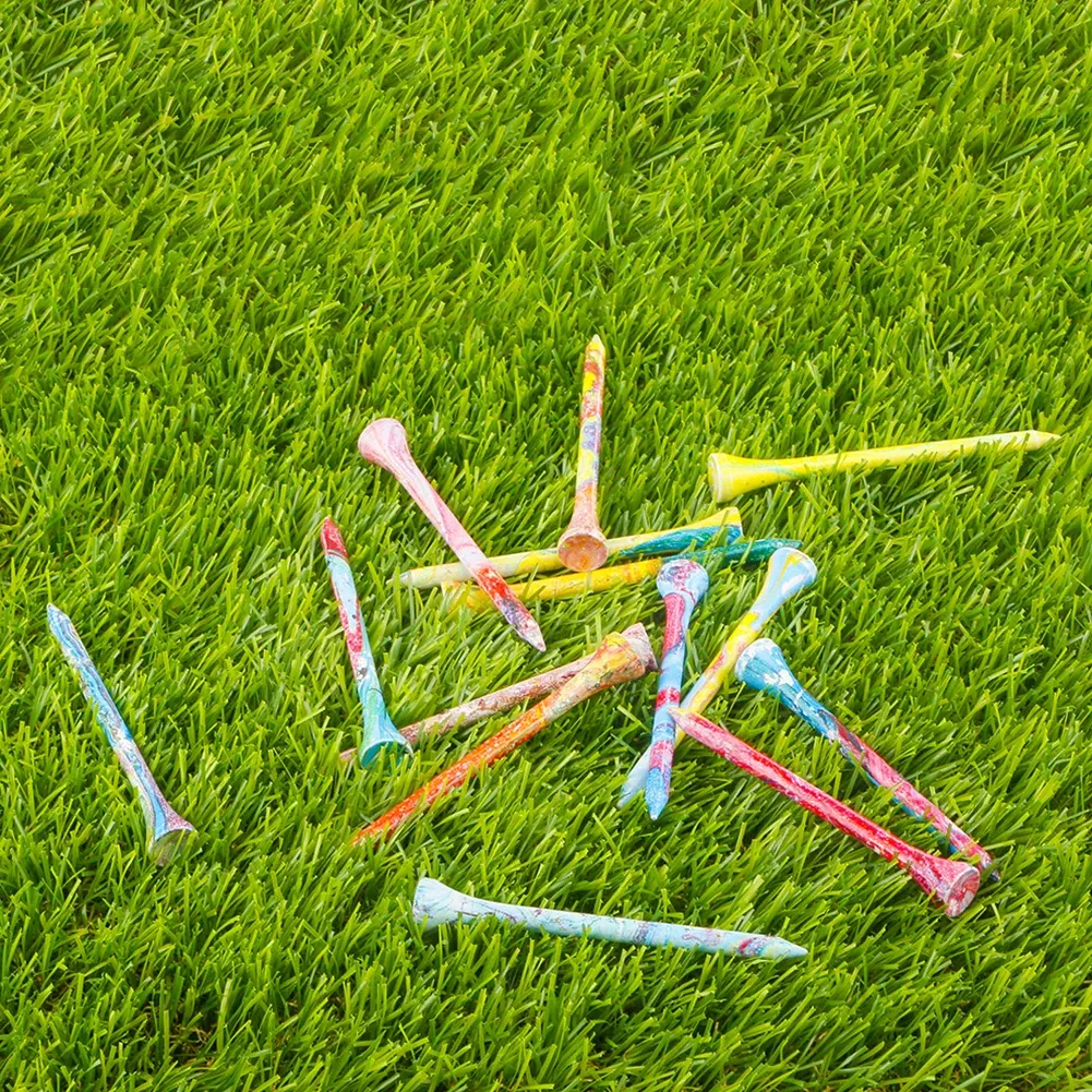 50PCS Wood Golf Tees Colorful Golf Training Ball Tees