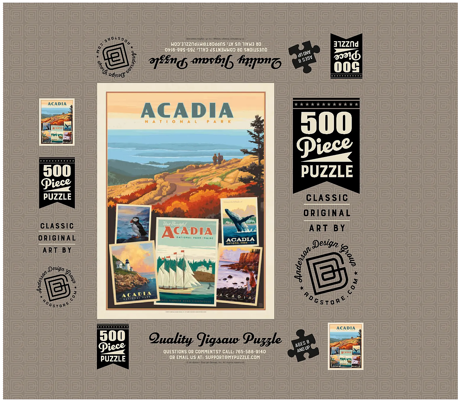 Acadia National Park: Collage Print, Vintage Poster