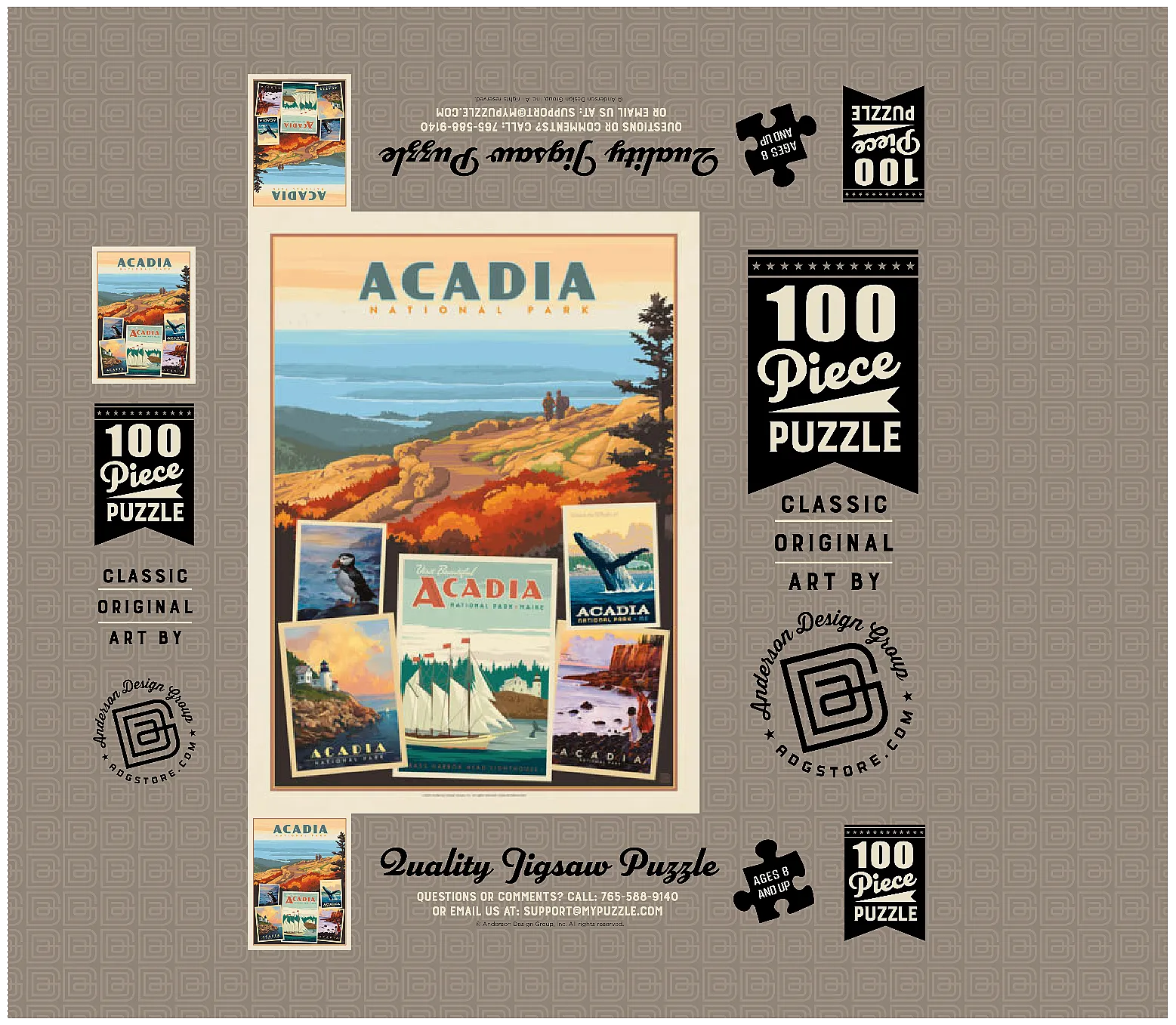 Acadia National Park: Collage Print, Vintage Poster