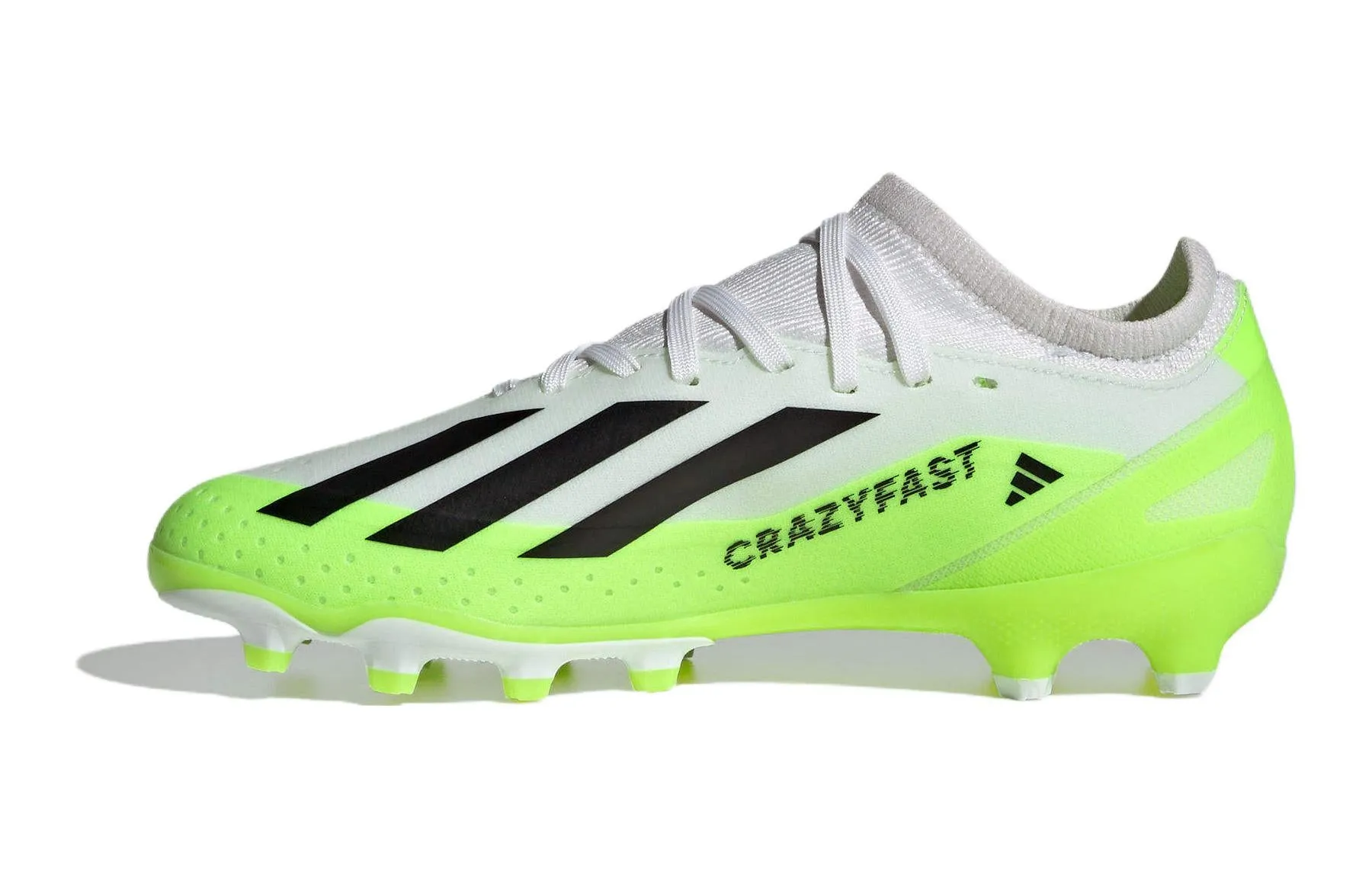 Adidas X Crazyfast.3 Kids soccer shoes, white and green