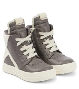 Baby Geo Rick Owens High Top Sneakers, Gray