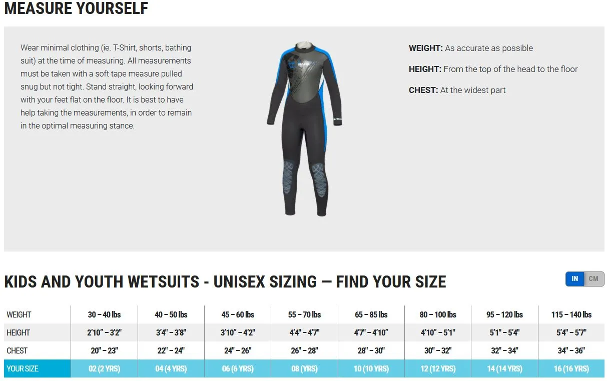 BARE 7/6mm Manta Full Wetsuit Youth