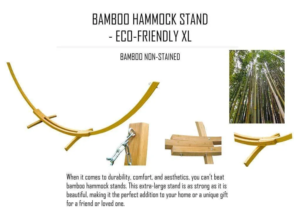 Colombian Double Hammock with Bamboo Stand