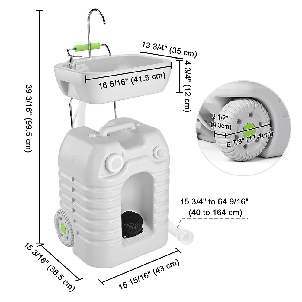 Foot Pump Hand Wash Station Adjustable Height 12gal