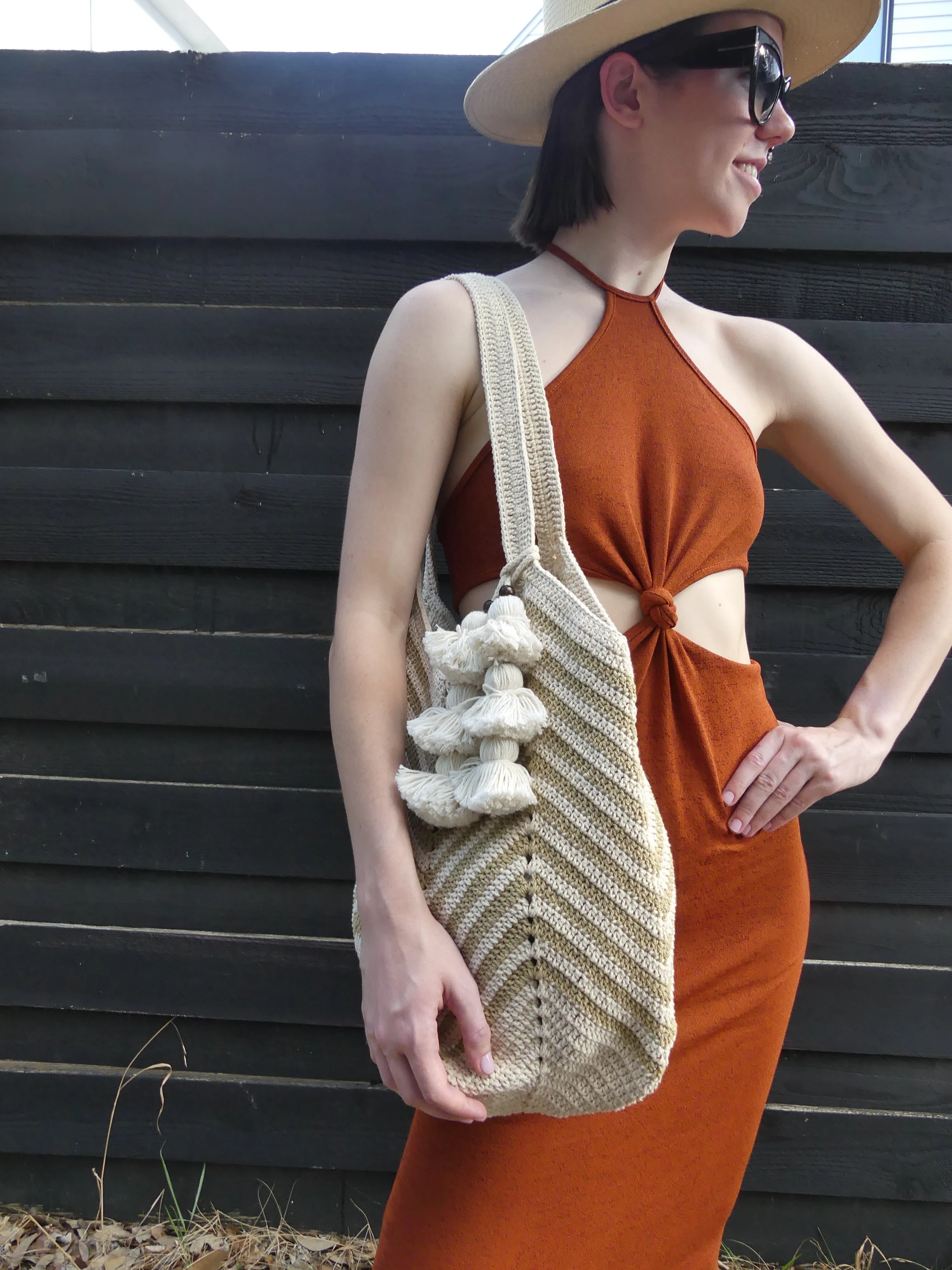 Maya Crochet Tote Sand