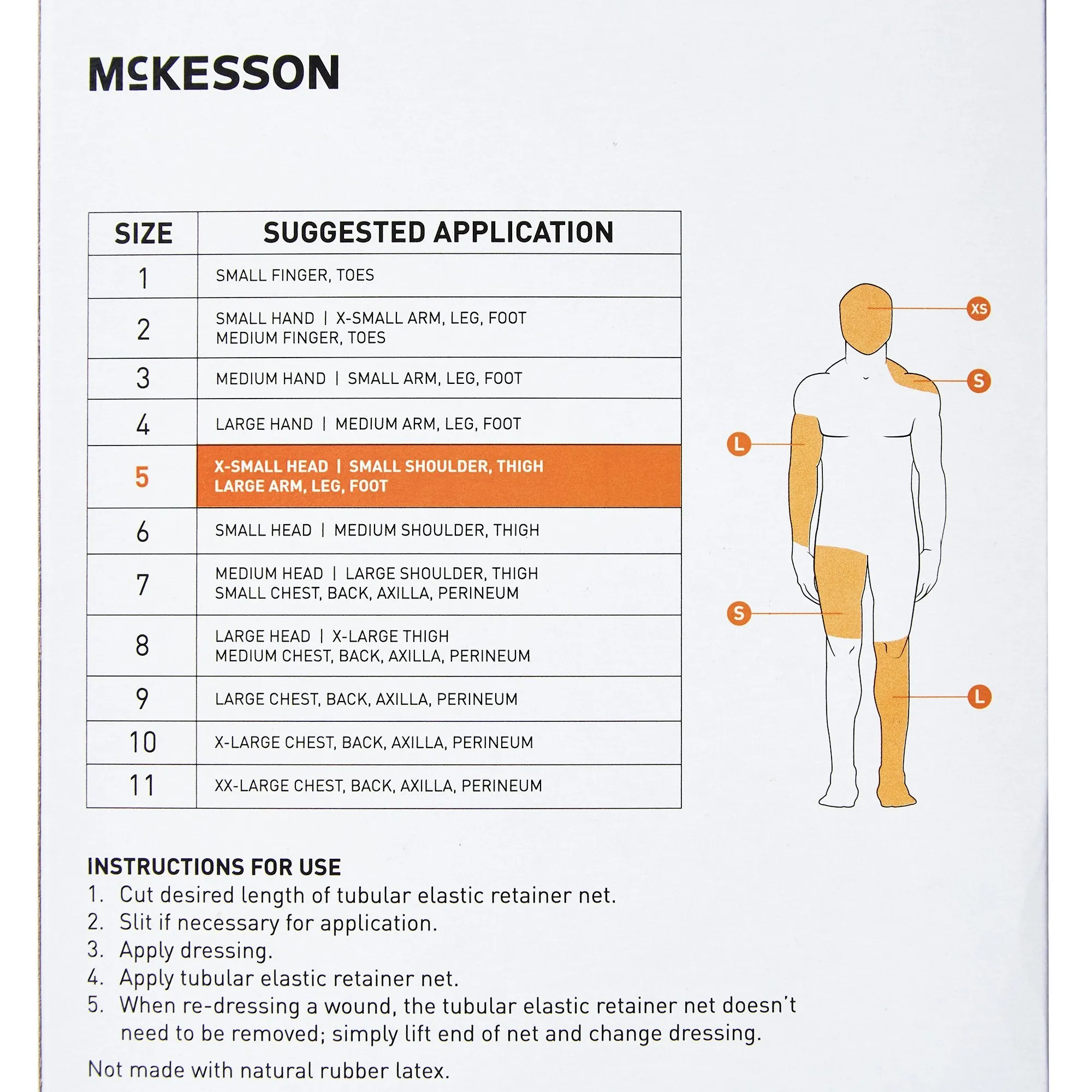 McKesson Tubular Elastic Retainer Net, 14.5 Inch X 25 Yards - Size 5