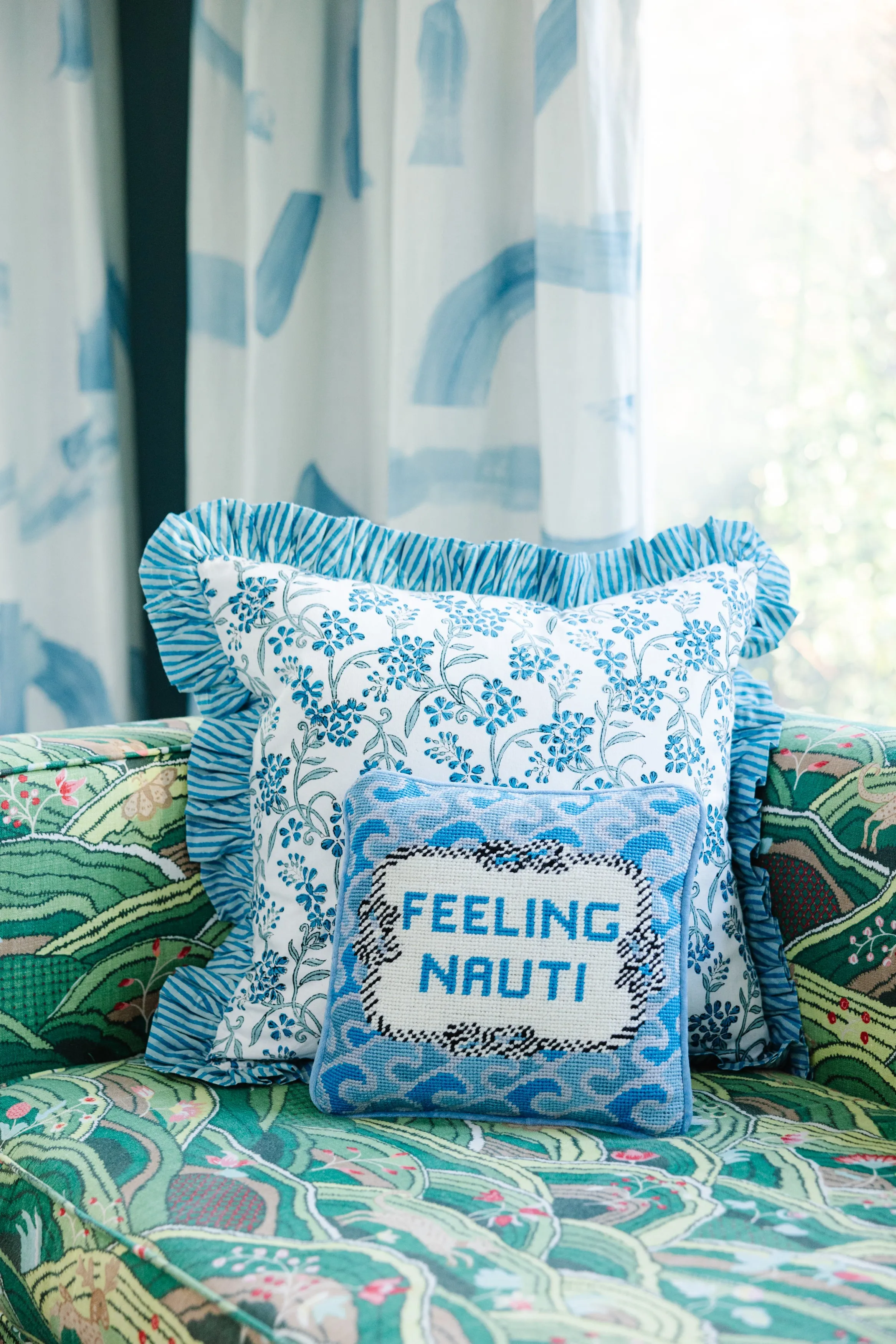 Nauti Needlepoint Pillow