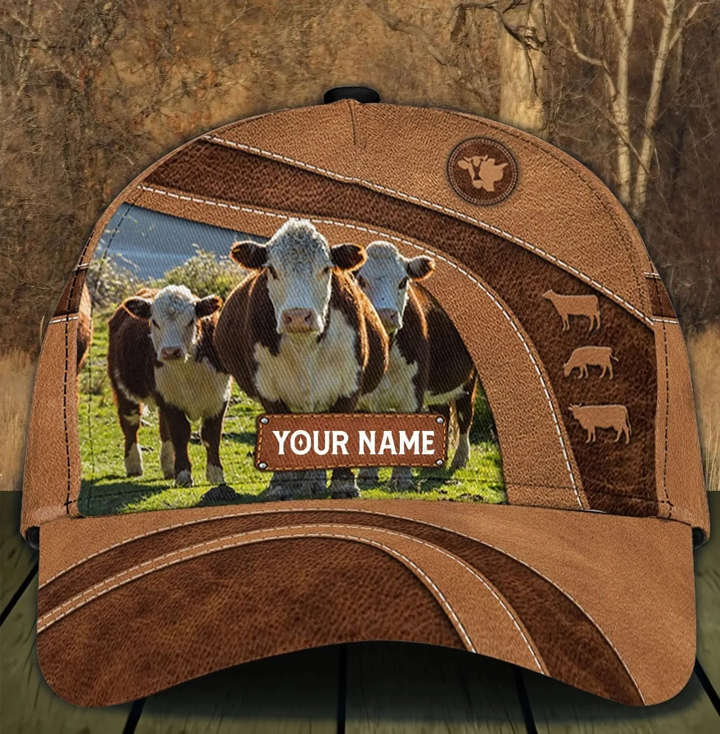 Personalized Black Angus Cow Farm Cap for Farmer, Cow Hat for Dad and Mom 3D Cap for Husband