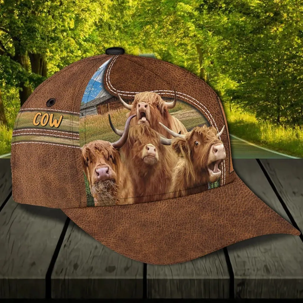 Personalized Black Angus Cow Farm Cap for Farmer, Cow Hat for Dad and Mom 3D Cap for Husband