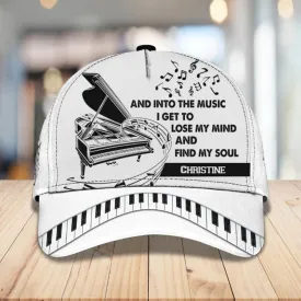 Personalized Piano Cap, In music I get to lose my mind Piano Cap for girl