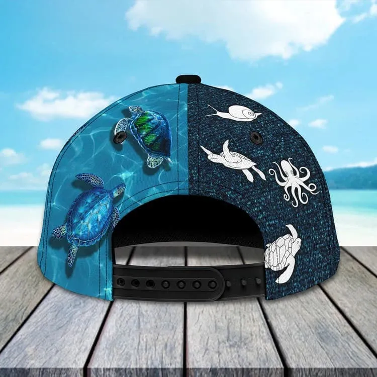 Personalized Turtle Cap for Son, Summer Beach Turtle Hat for Him Turtle Lovers Summer Holiday