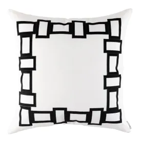 Peru Euro Border Pillow White / Black 28x28