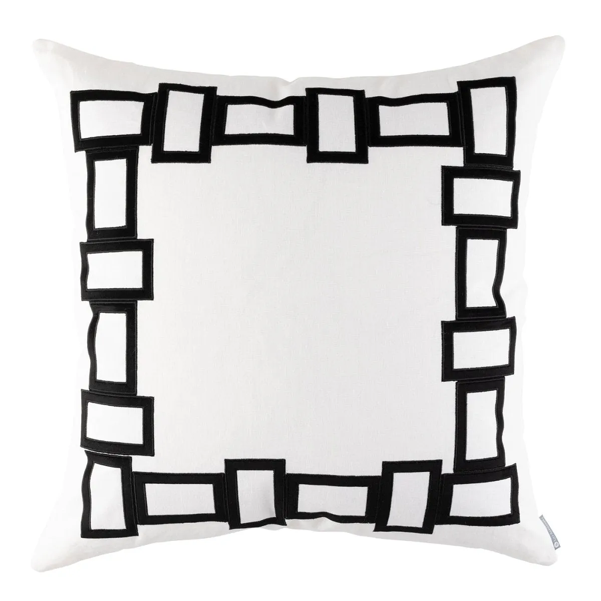 Peru Euro Border Pillow White / Black 28x28