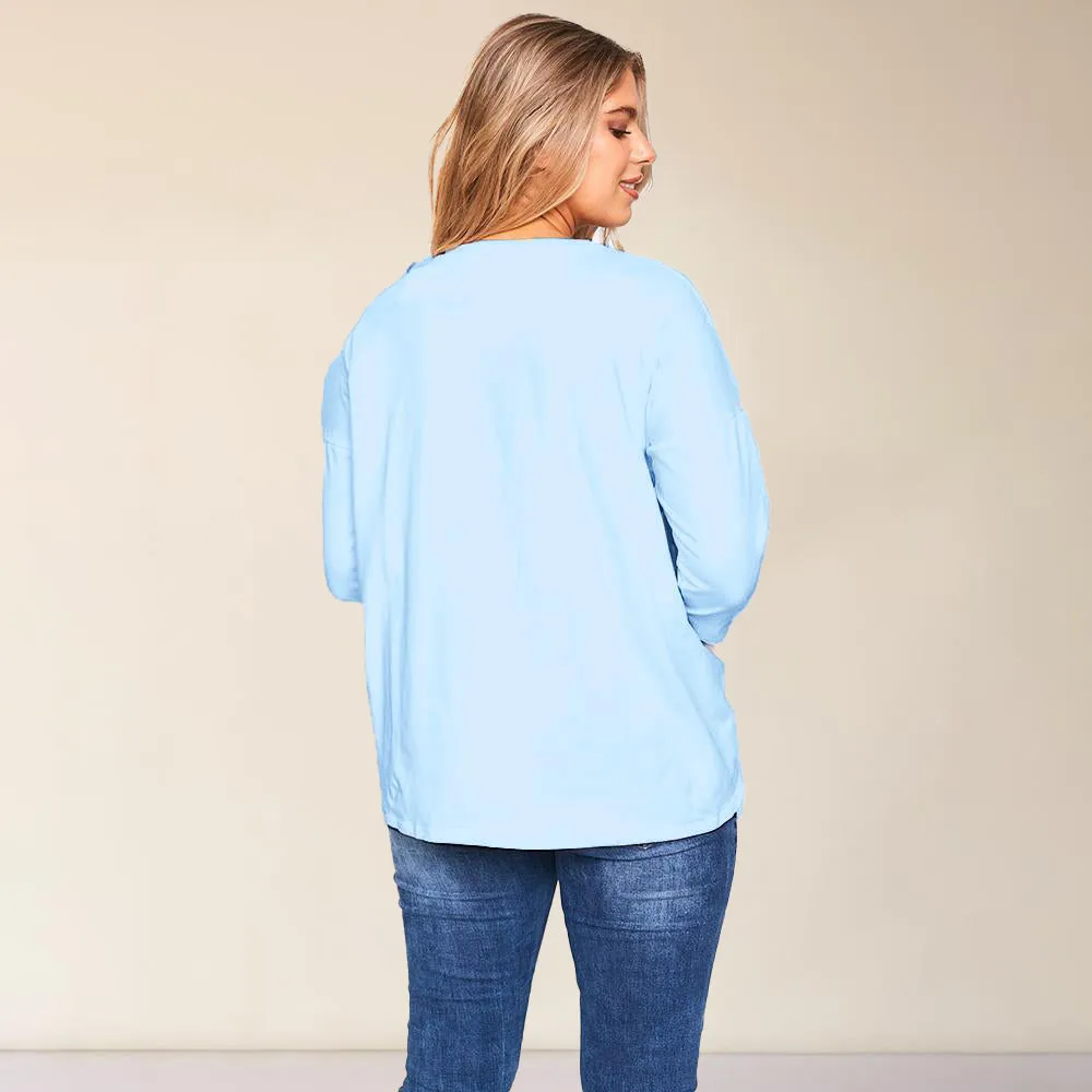 Riley Crew Neck Top (Blue)