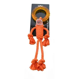 Scream Rope Man Orange Dog Toy