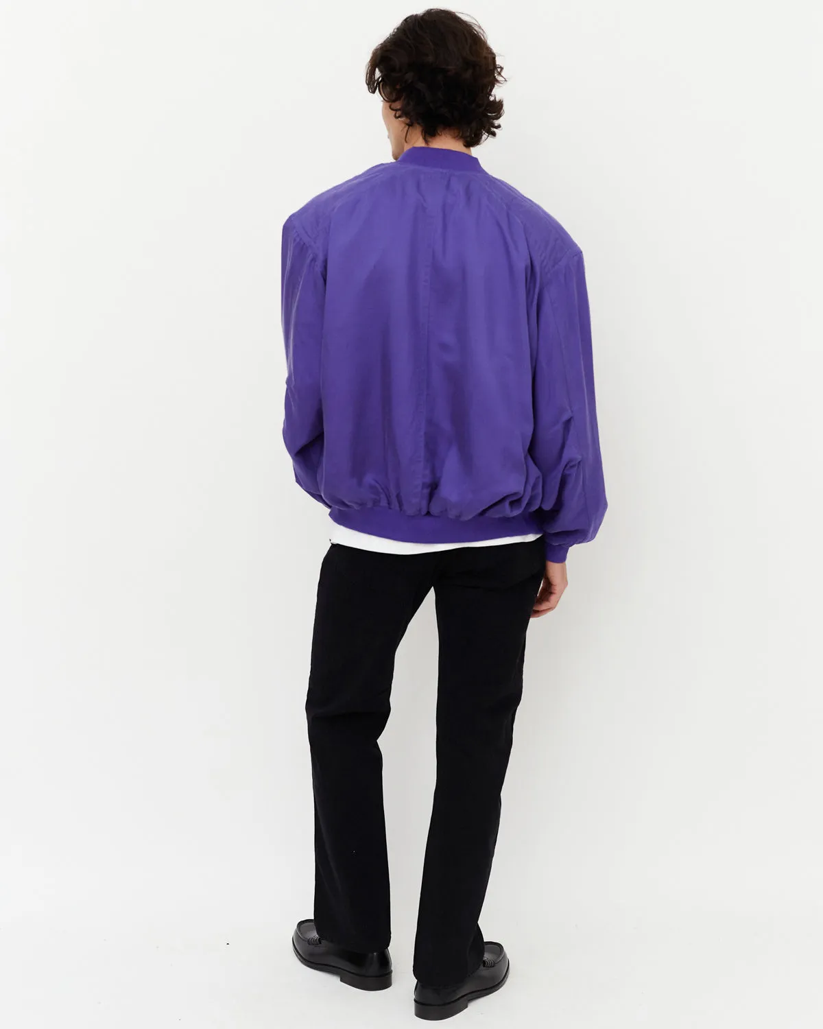 Silk Bomber Jacket / Purple