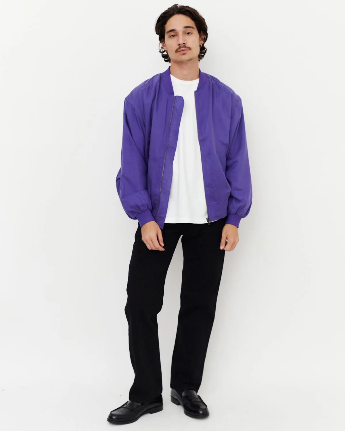 Silk Bomber Jacket / Purple