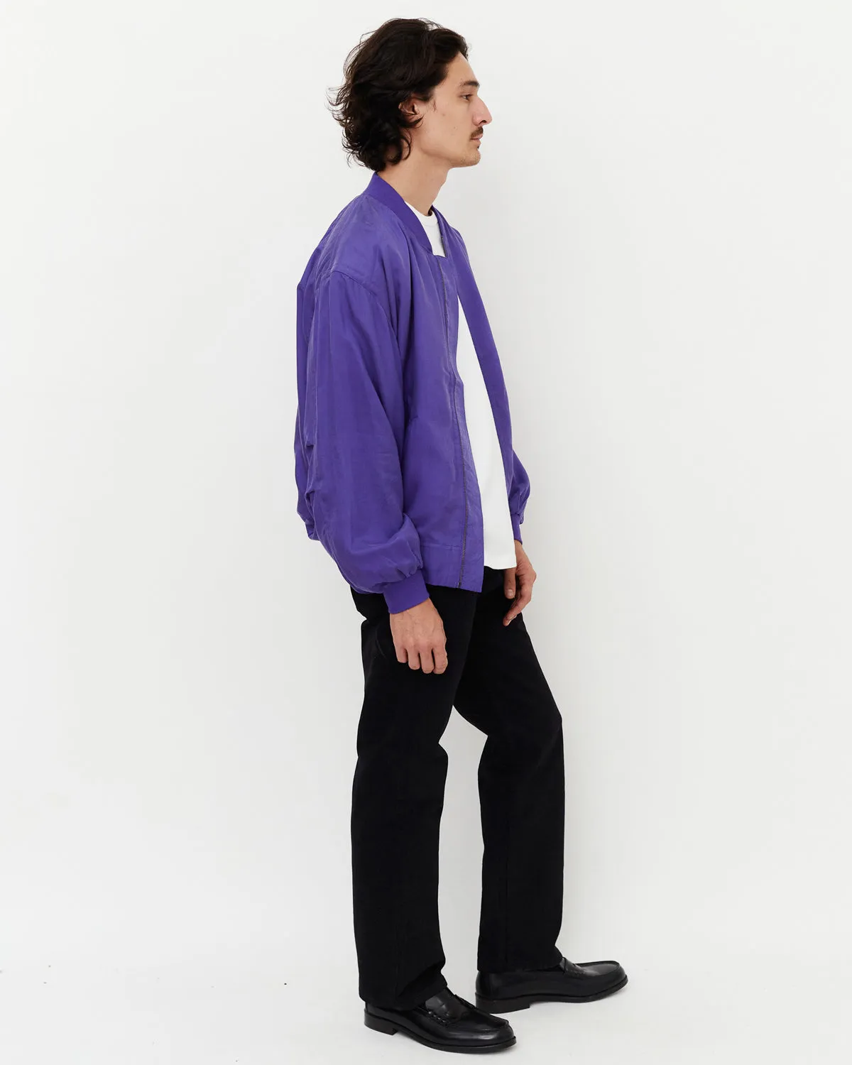 Silk Bomber Jacket / Purple