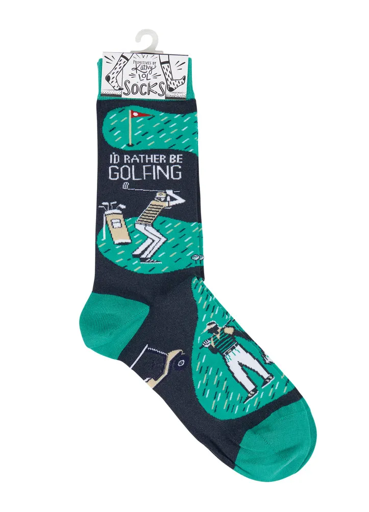 Socks- Rather be Golfing by Primitives by Kathy