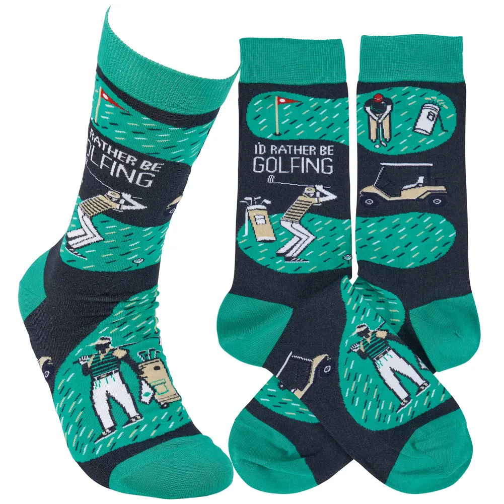 Socks- Rather be Golfing by Primitives by Kathy