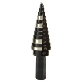 Step Drill Bit: 12 Steps, 3/16" to 7/8"