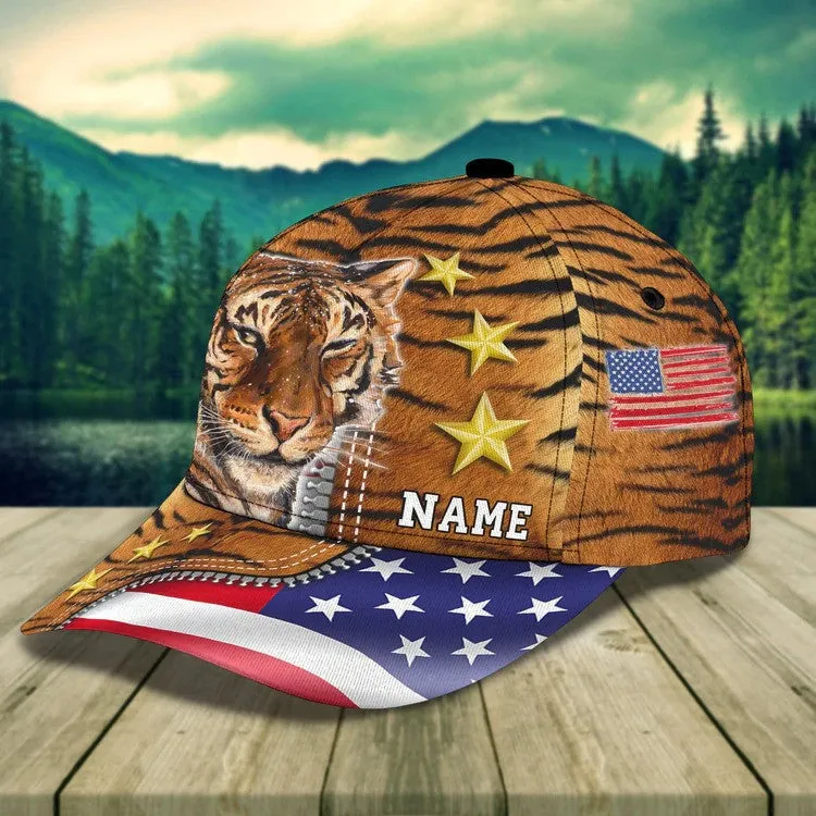 Summer American Tiger Personalized Tiger 3D Baseball Cap for man who Loves Tiger