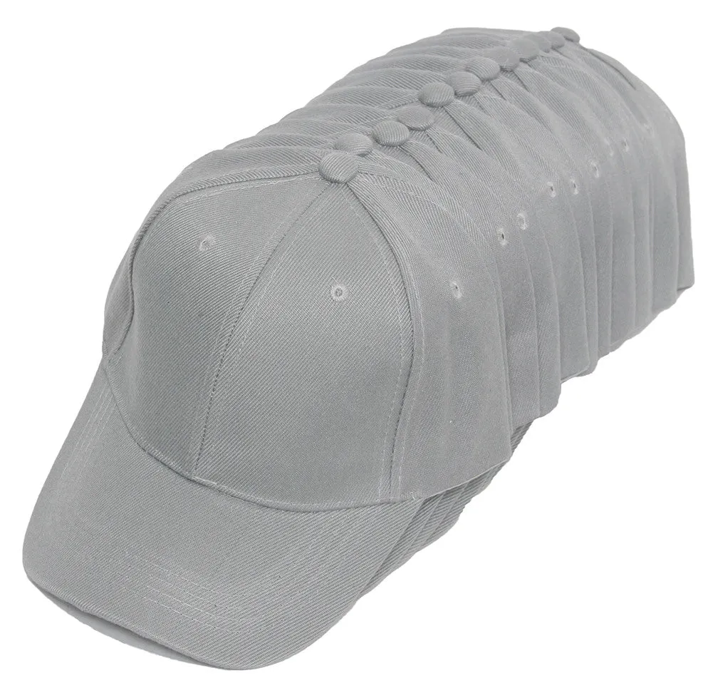 TopHeadwear Blank Adjustable Baseball Cap - 12-Pack