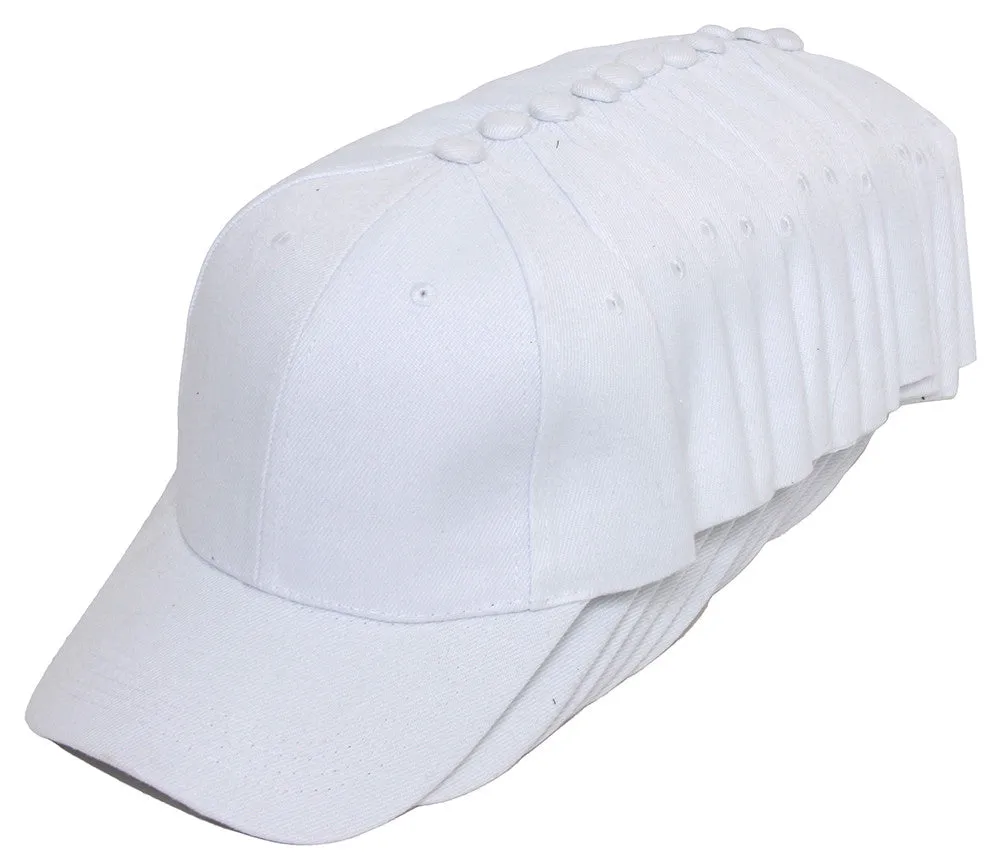 TopHeadwear Blank Adjustable Baseball Cap - 12-Pack