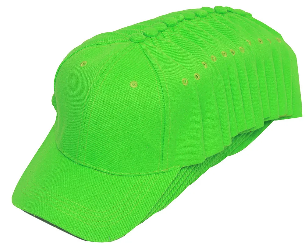 TopHeadwear Blank Adjustable Baseball Cap - 12-Pack