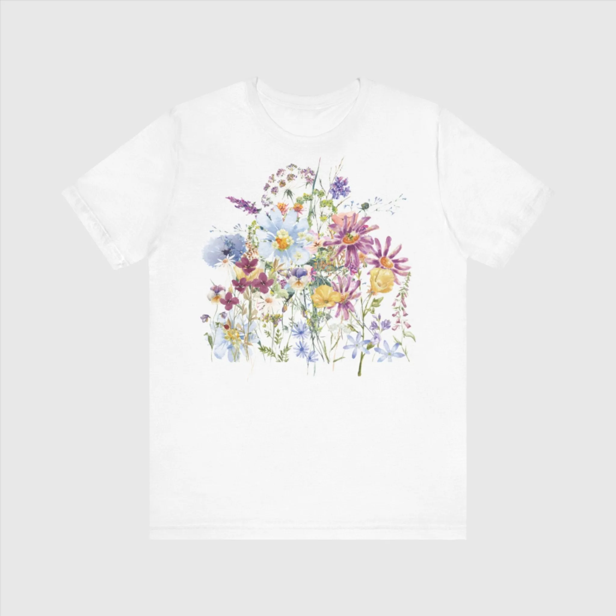 Unisex Vintage Floral Jersey Short Sleeve Tee