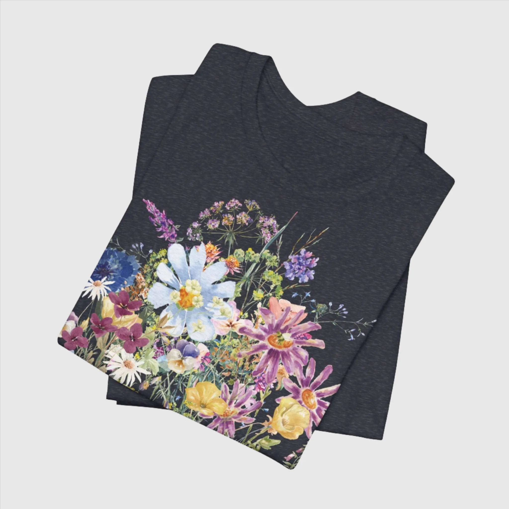 Unisex Vintage Floral Jersey Short Sleeve Tee