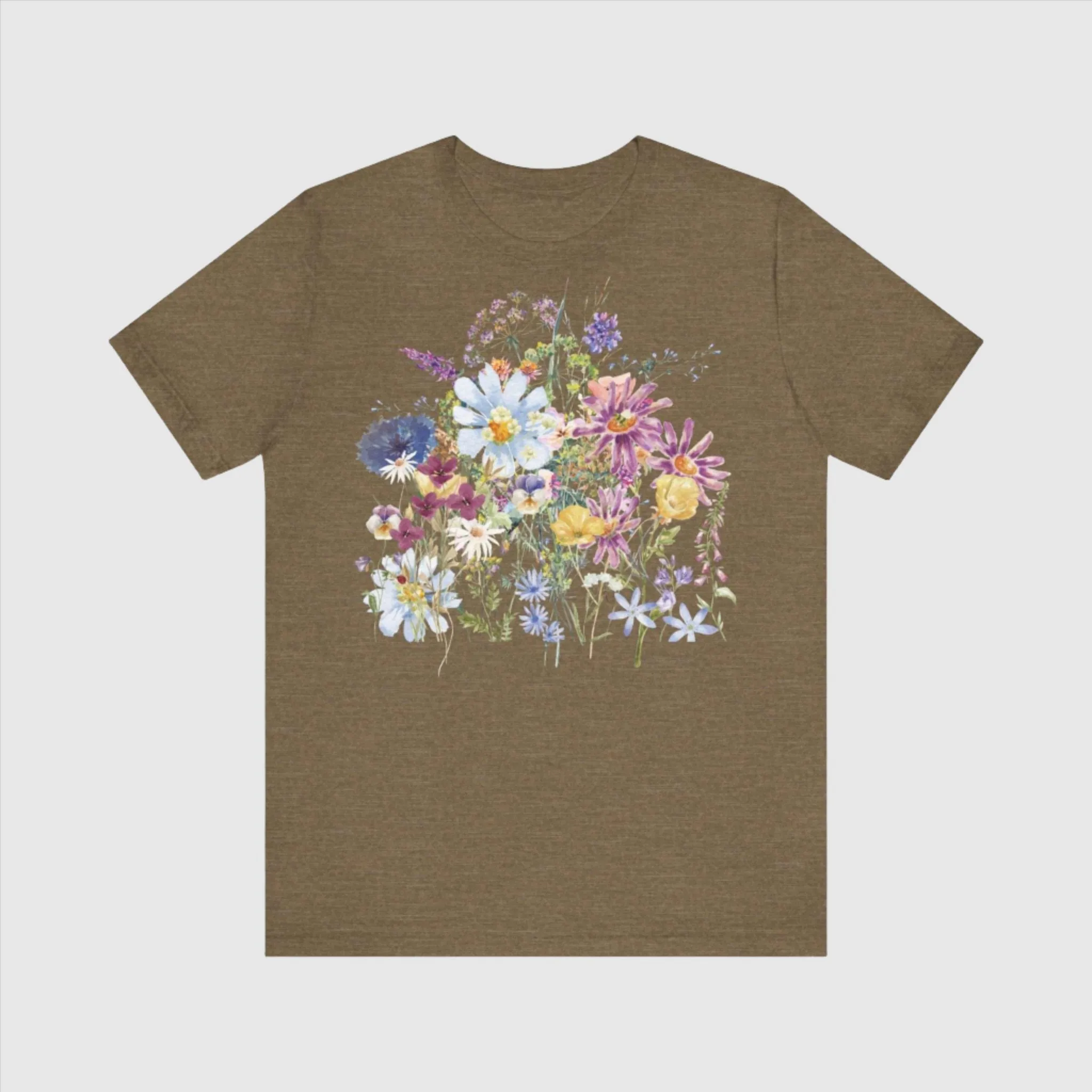 Unisex Vintage Floral Jersey Short Sleeve Tee