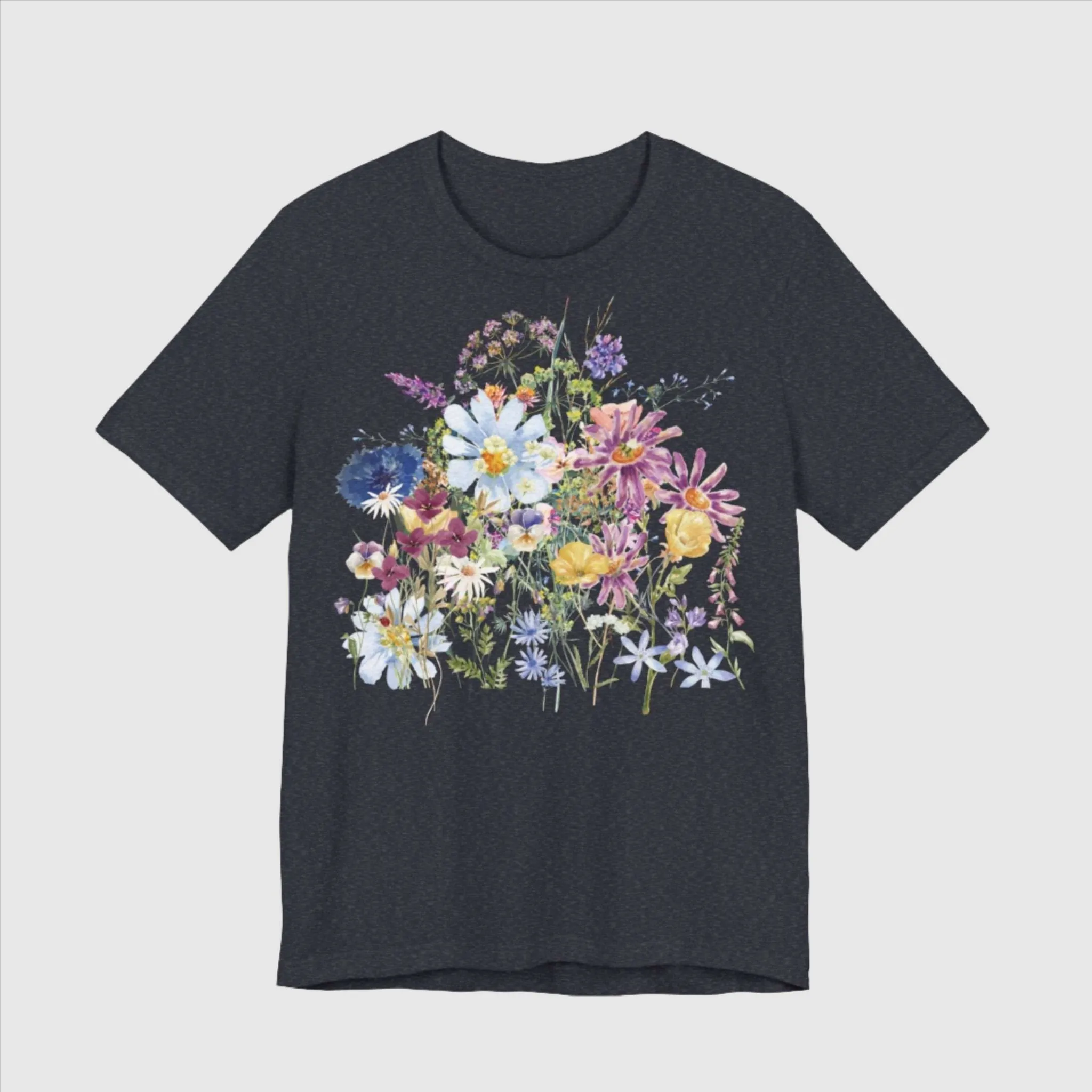 Unisex Vintage Floral Jersey Short Sleeve Tee