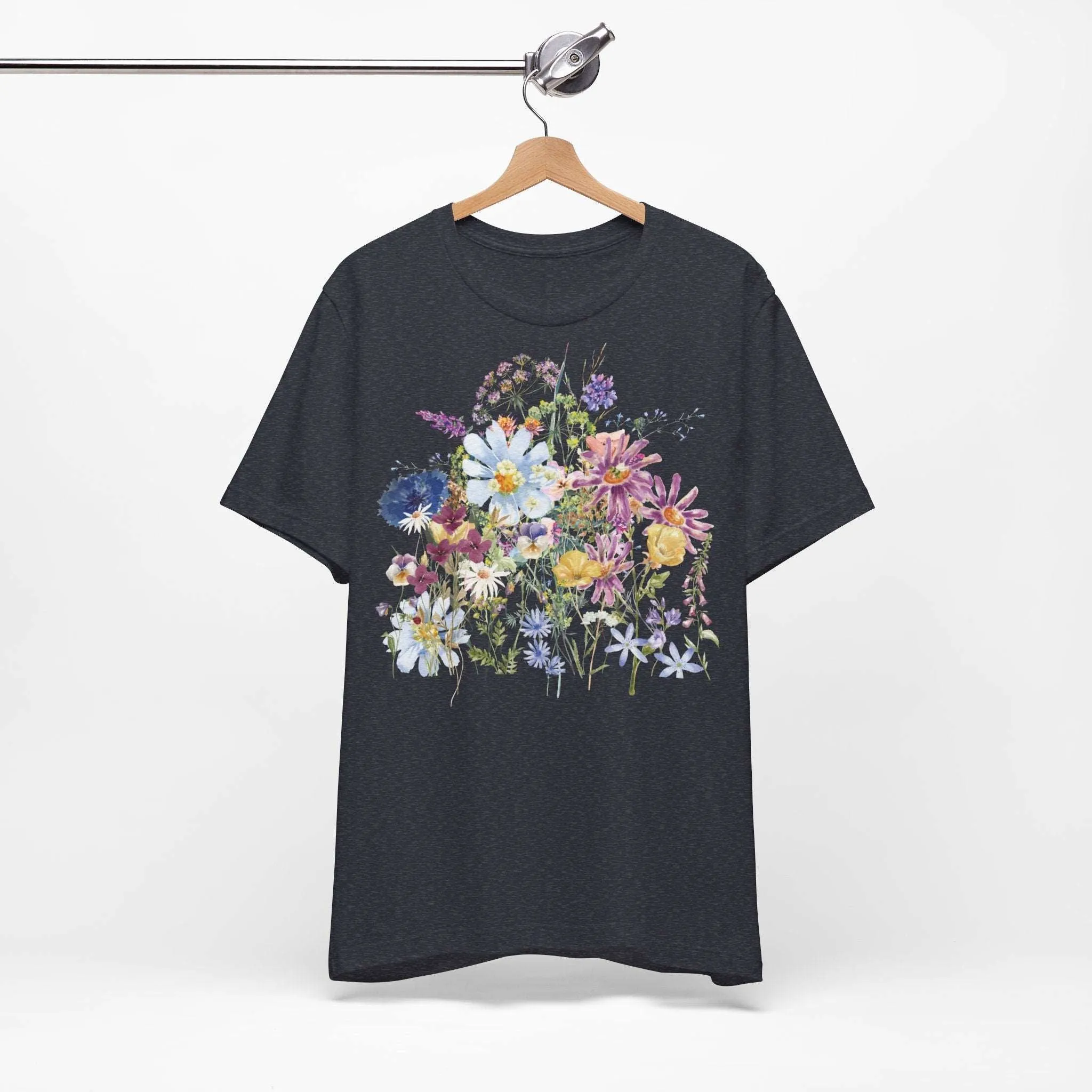 Unisex Vintage Floral Jersey Short Sleeve Tee