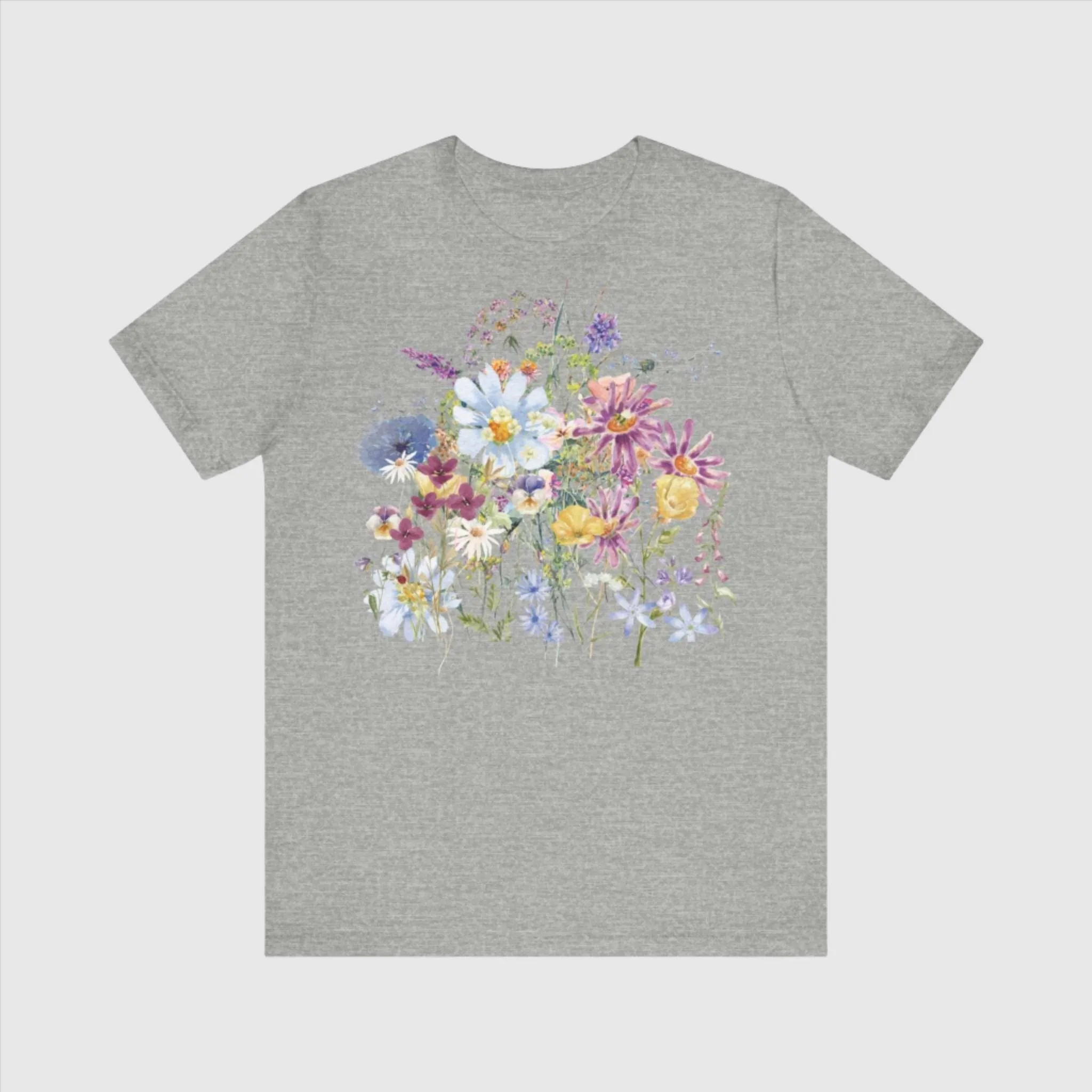 Unisex Vintage Floral Jersey Short Sleeve Tee