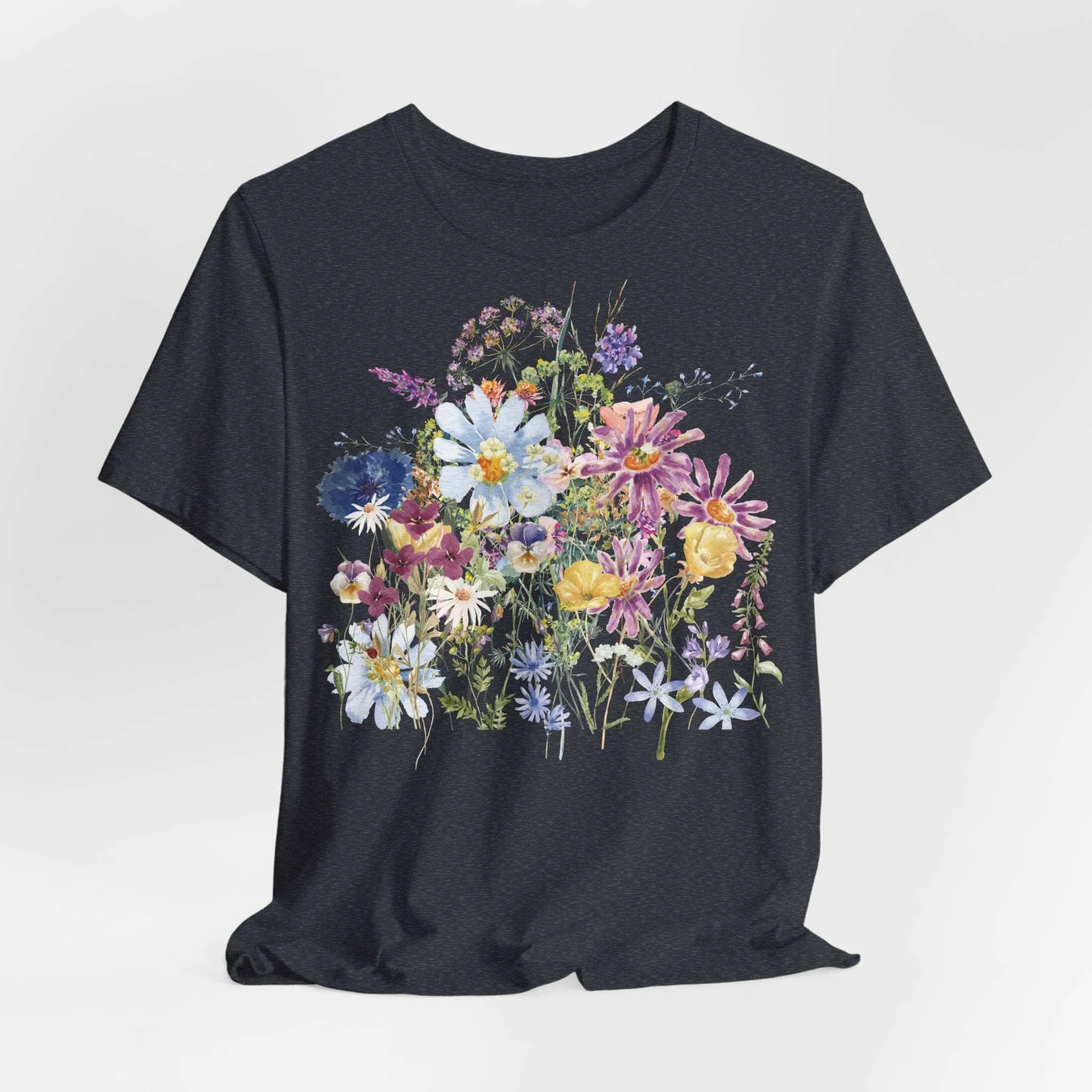 Unisex Vintage Floral Jersey Short Sleeve Tee