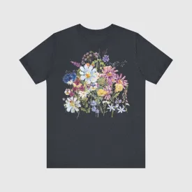 Unisex Vintage Floral Jersey Short Sleeve Tee