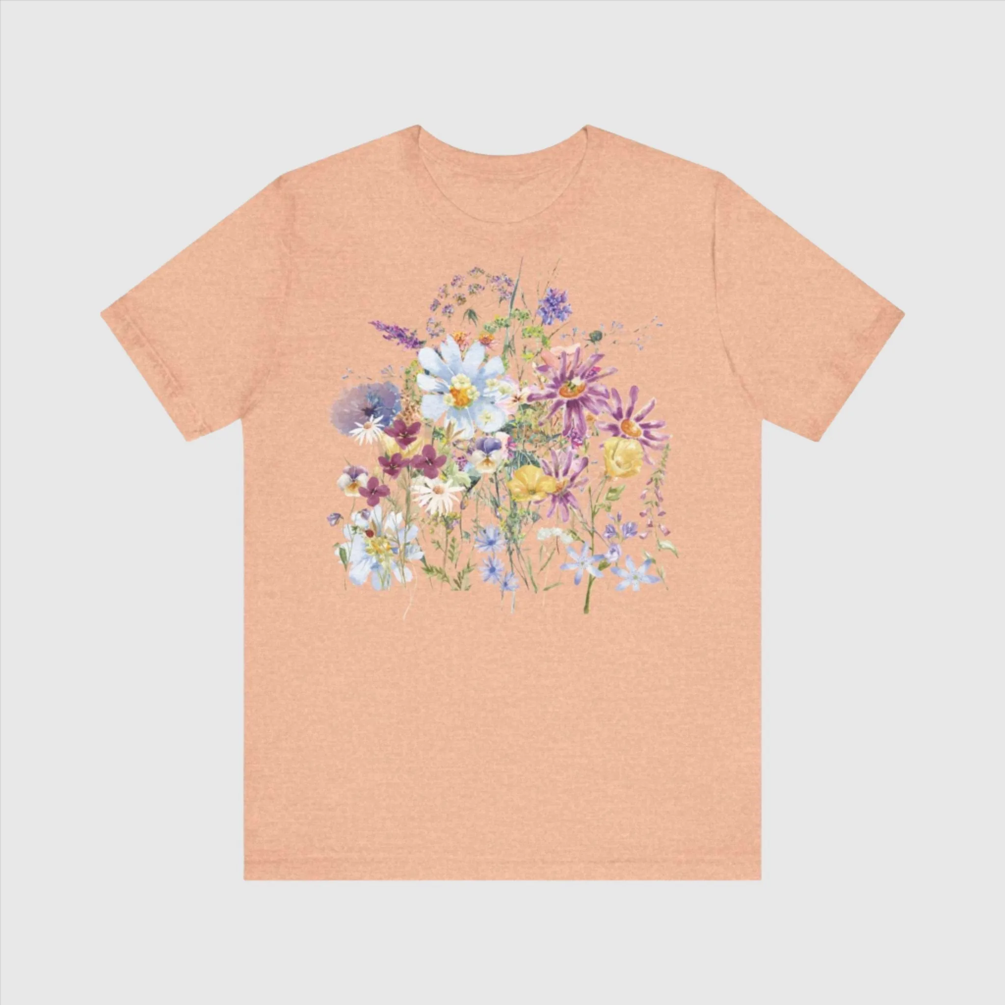 Unisex Vintage Floral Jersey Short Sleeve Tee