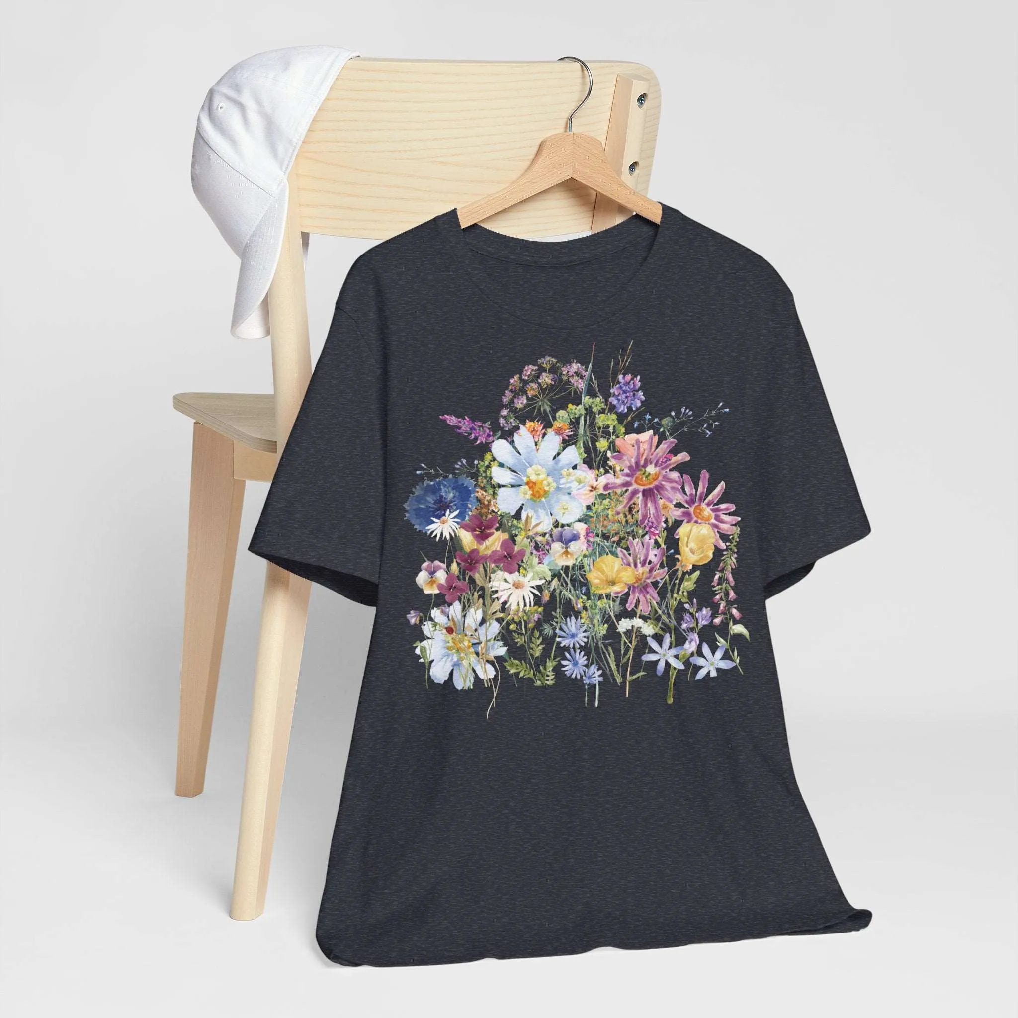 Unisex Vintage Floral Jersey Short Sleeve Tee